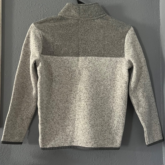 Old Navy Fleece Pullover‎ 1/4 Button Snap Boys Size 8 Stretch Gray Cozy Sweater - Picture 4 of 6